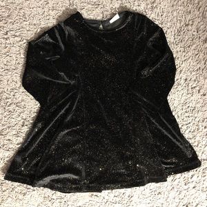 Zara Kid’s Black Velvet Gold Sparkle Dress